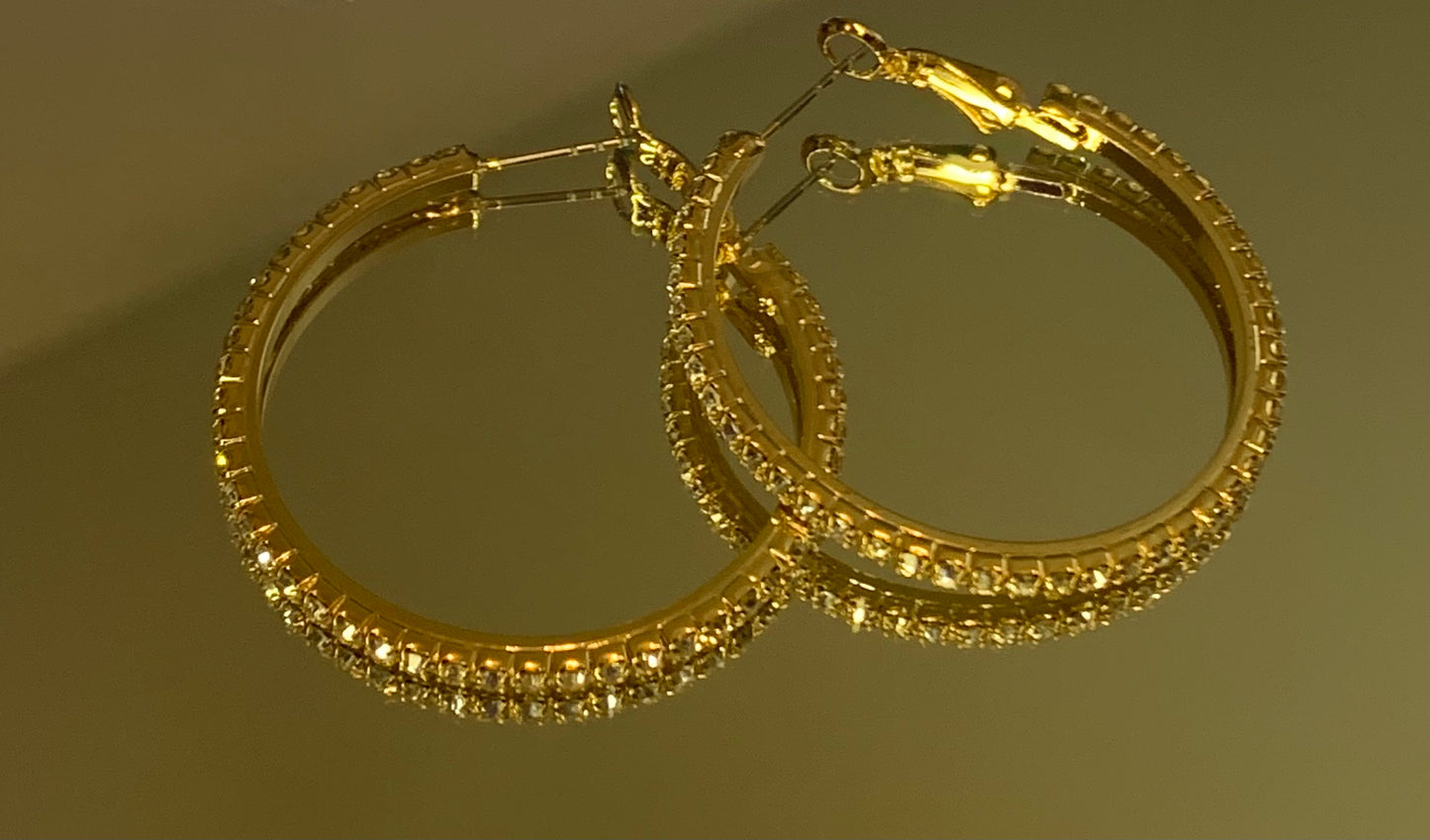 Rhinestone Hoops-Gold