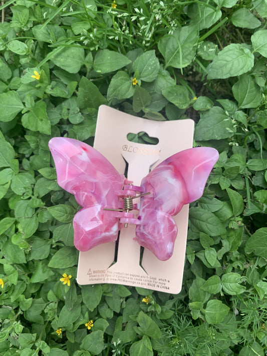 Pink Marble Hairclip